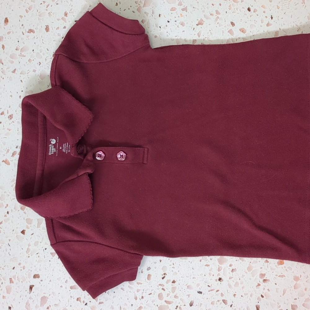 French Toast | Burgundy Short Sleeve Polo- School Uniform | 4T